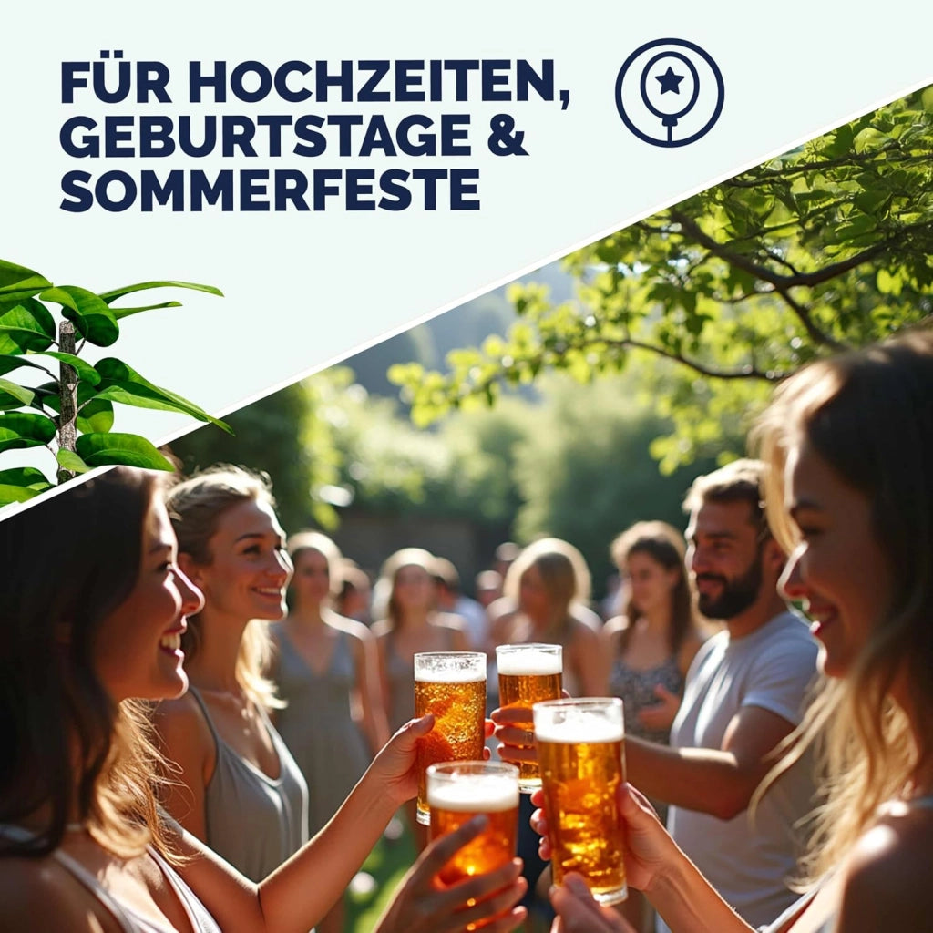Tavolo Quattro XXL Alto Set Birreria 20 Persone con Supporto Ombrellone Pieghevole Legno Fiere