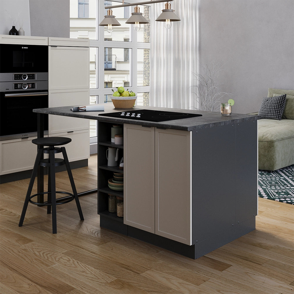 Isola cucina Fame-Line GrigioBeige/Antracite 90 cm senza piano di lavoro Vicco