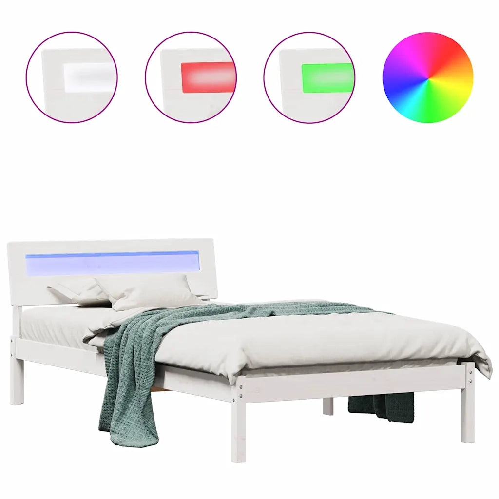 vidaXL Struttura del letto Bianco 100 x 200 cm Legno di pino massello