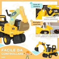 Ruspa Giocattolo per Bimbi da 1-3 Anni con Escavatore e Contenitore, Senza Batteria, Giallo