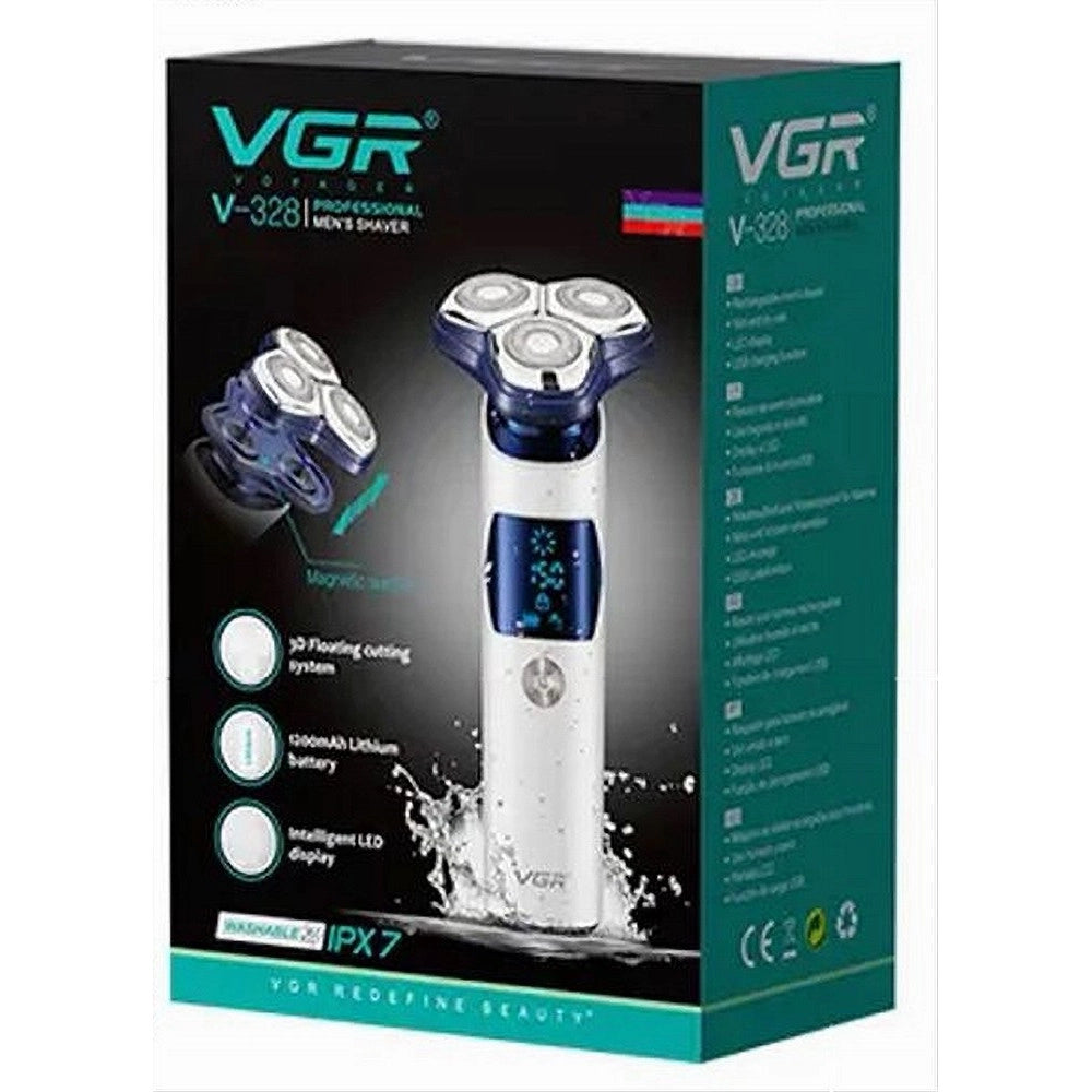 Trade Shop - Rasoio Professionale Vgr V-328 Testine Rotanti 3d Rasatura Precisione Barber -