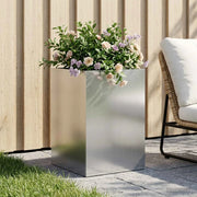 Vaso da giardino Argento 40 x 40 x 60 cm Acciaio zincato 8005881