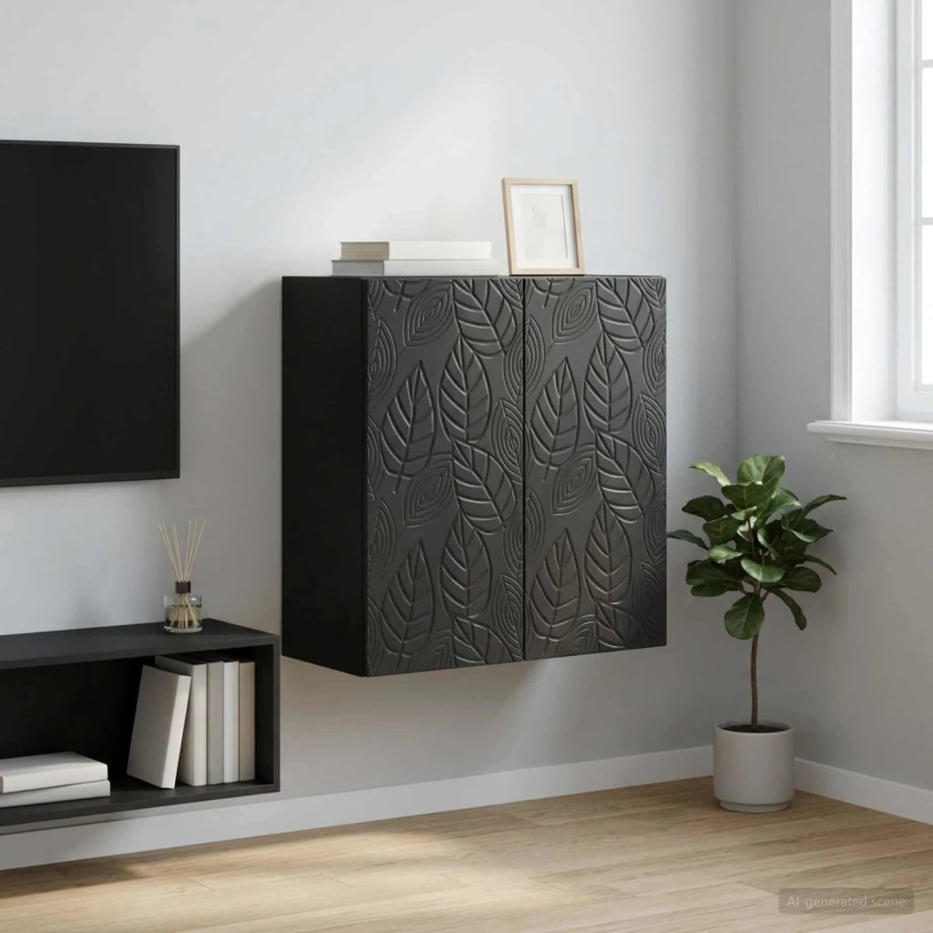 Mobiletto a muro Nero 59 x 31 x 60 cm Legno ingegnerizzato 898746