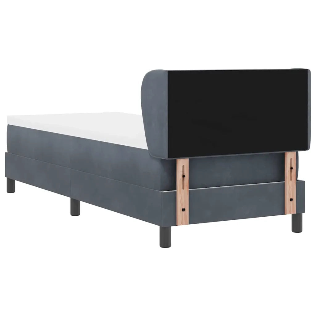 Letto a molle con testiera Grigio scuro 80 x 200 cm Velluto 3340413