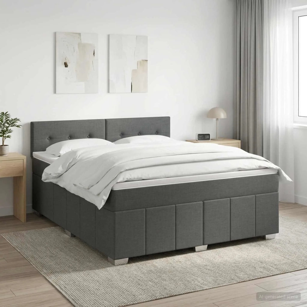 Letto box spring con materasso Grigio Scuro 180 x 200 cm 3452734