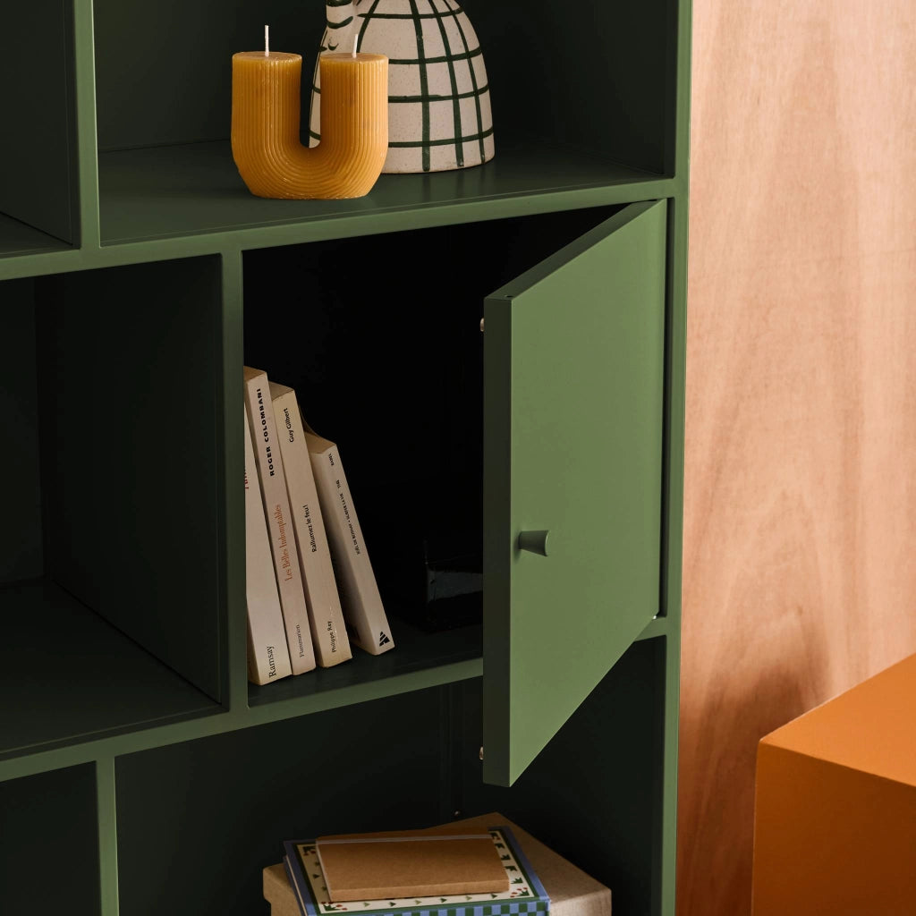 Credenza industriale in metallo con 8 scomparti, verde
