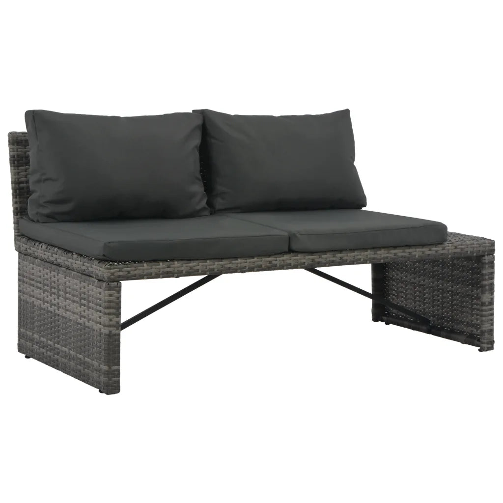 Set Divani da Giardino 3 pz | Set Salotto da Giardino con Cuscini in Polyrattan Grigio