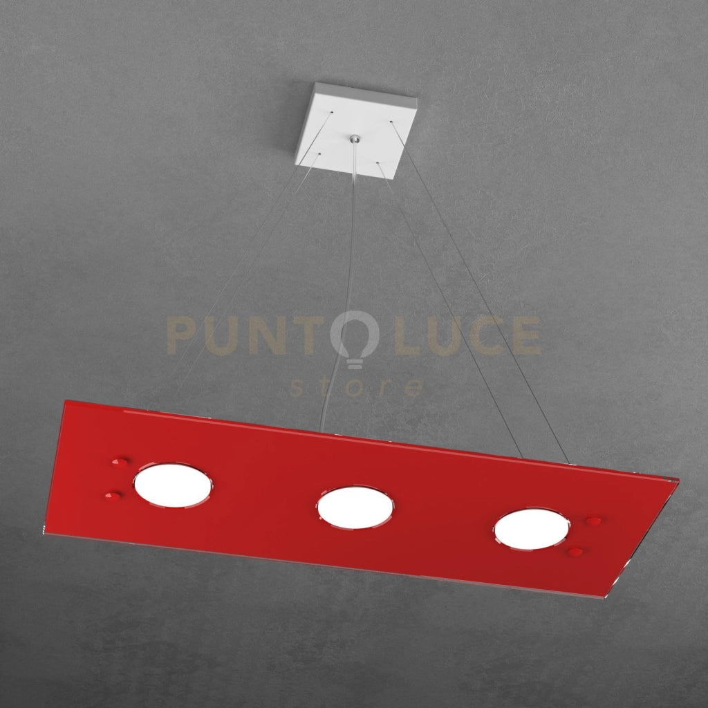 PATH SOSPENSIONE 3+2 LUCI BIEMISSIONE ROSSO 1141-S3 R+2-RO