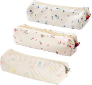 Etui 3 in 1 per materiali scolastici, trucco o strumenti da disegno Etui per ragazze studentesse (fiori rosa, fiori blu, margherita)