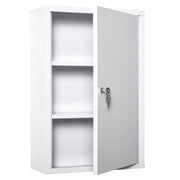 Armadietto Medicinali da Parete 40x18x60 cm 2 Chiavi in Acciaio Bianco