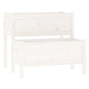Fioriera | Cassetta per fiori | Vaso Bianca 84,5x84x75 cm in Legno Massello di Pino
