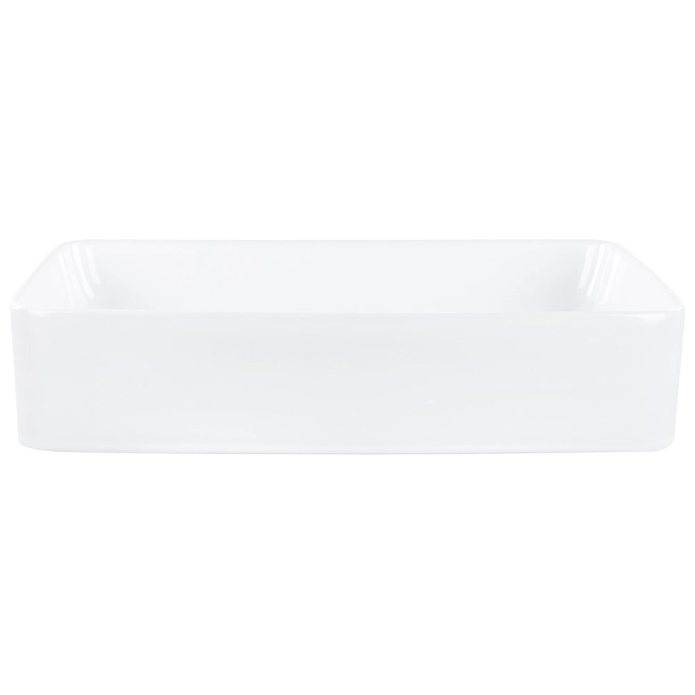 Lavabo bagno da appoggio in ceramica con finitura lucida bianca 510 x 340 mm Lavello da bagno rettangolare