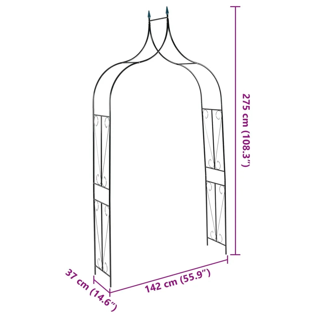 Arco da Giardino Verde Scuro 142x37x275 cm in Ferro 47094