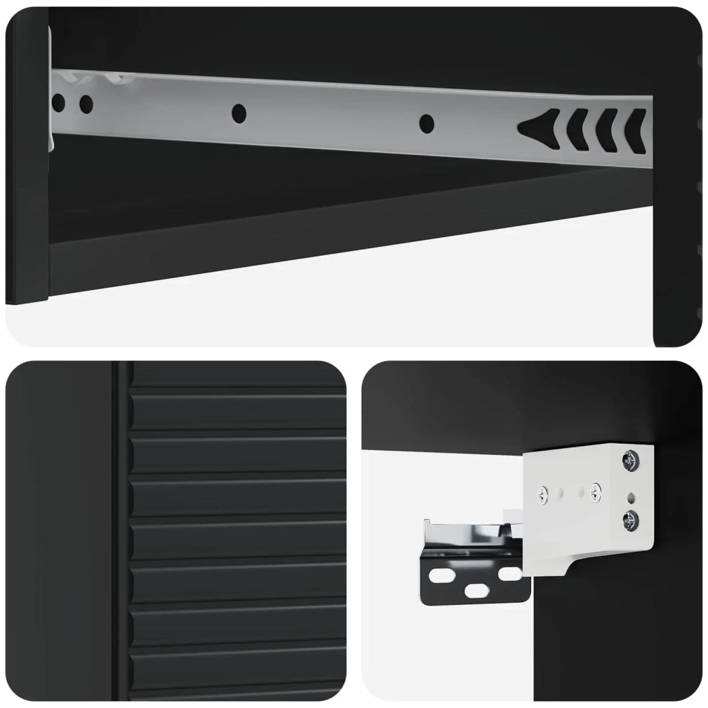 Tavolino da Parete Laterale Nero 87,5 x 34,5 x 17 cm