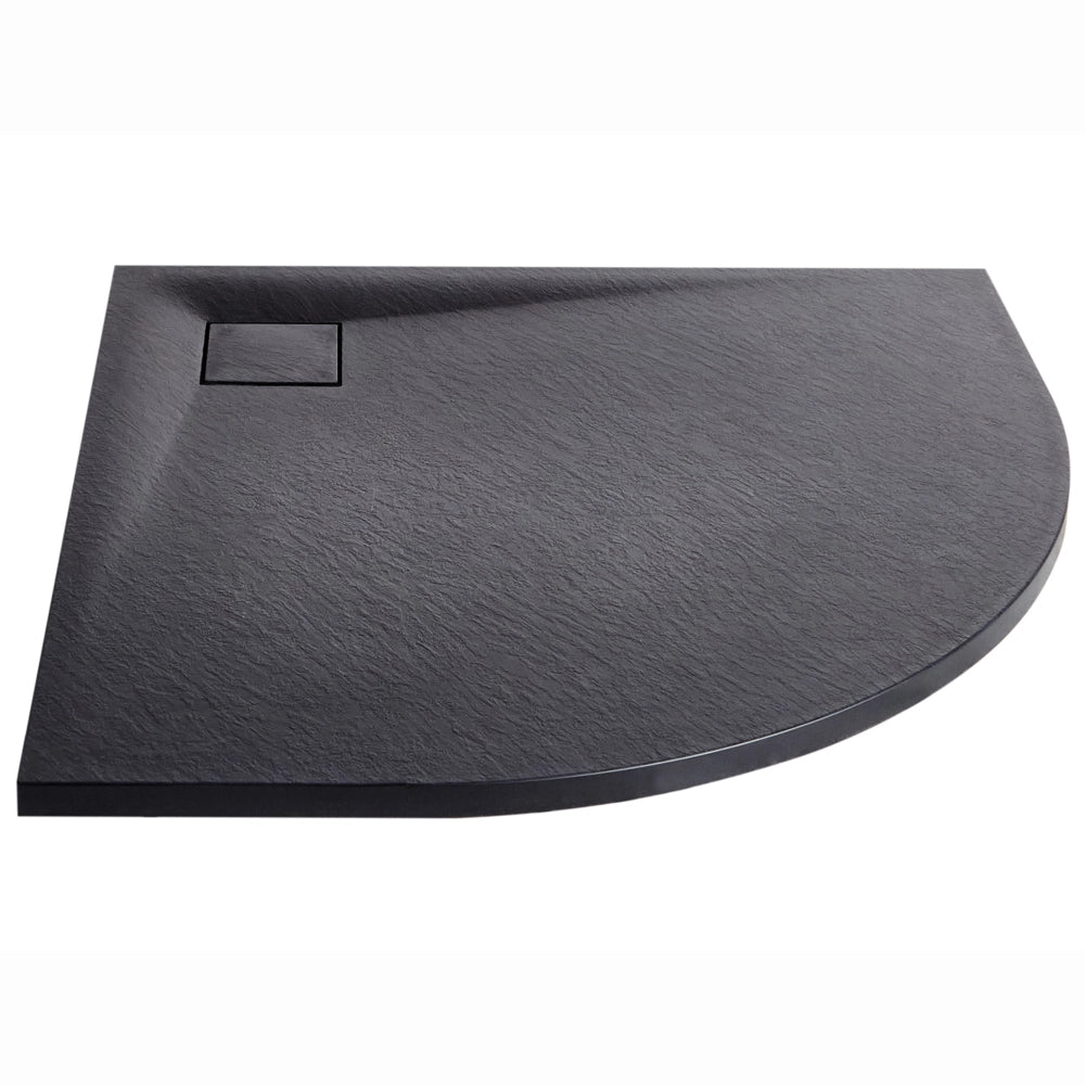 Piatto doccia con scarico nero SMC 90 x 90 x 3 cm effetto pietra naturale minimalista