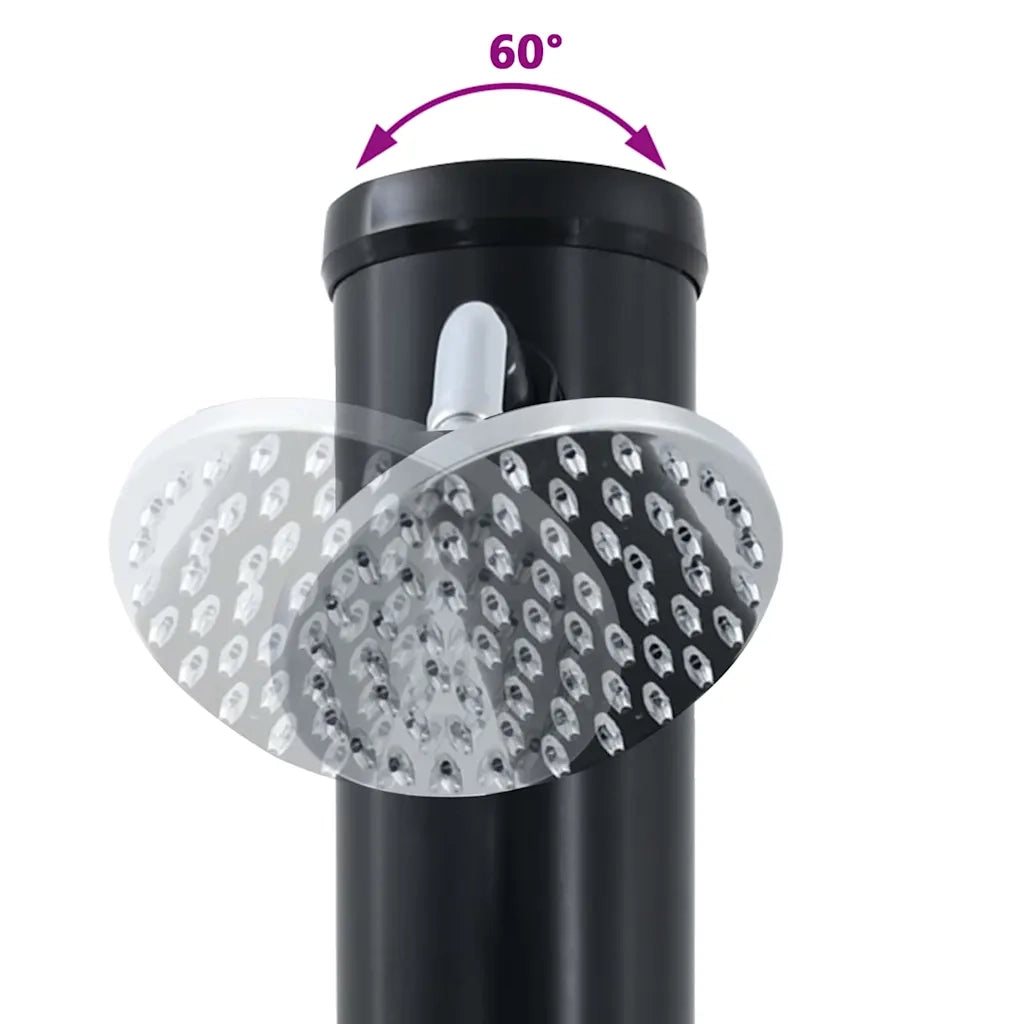 Doccia Solare da Esterno Nero 217 cm PVC e Alluminio 42003411