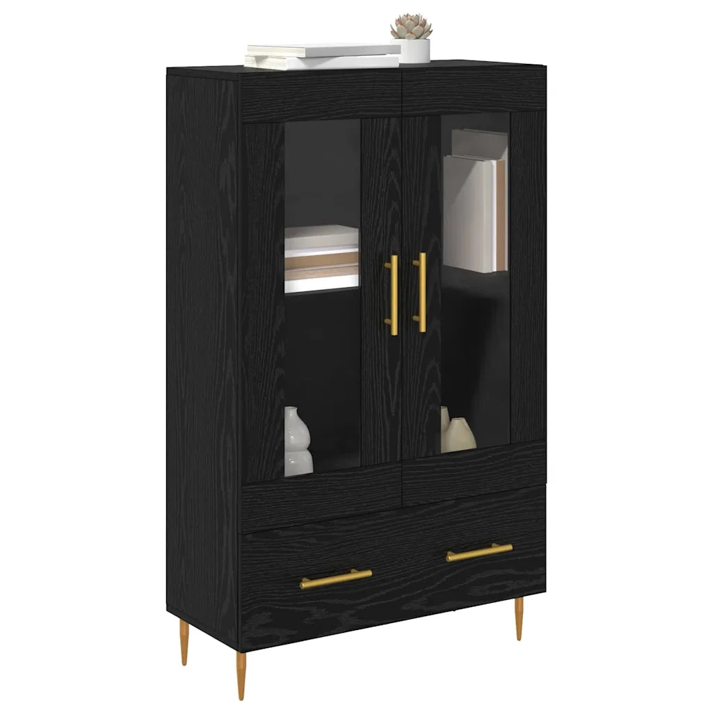 Credenza con Cassetto-Buffet-Armadio da cucina Rovere Nero 69,5 x 31 x 115 cm