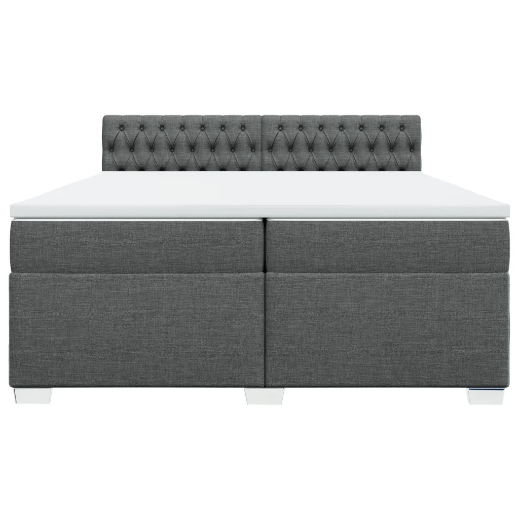 Giroletto a Molle con Materasso Grigio Scuro 200x200 cm Tessuto 3286003