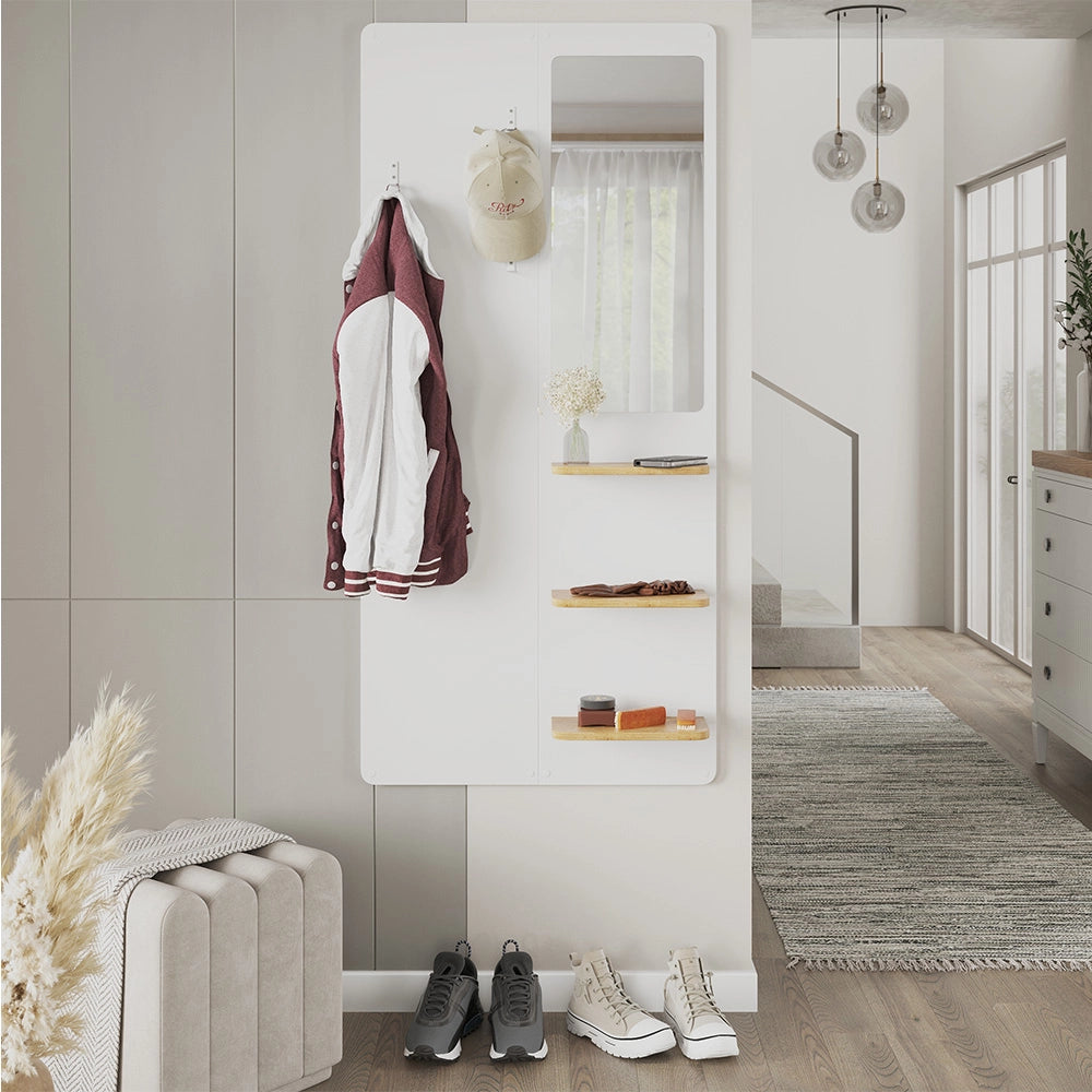 Vicco Appendiabiti da parete Bianco/quercia 70 x 150 cm con specchio