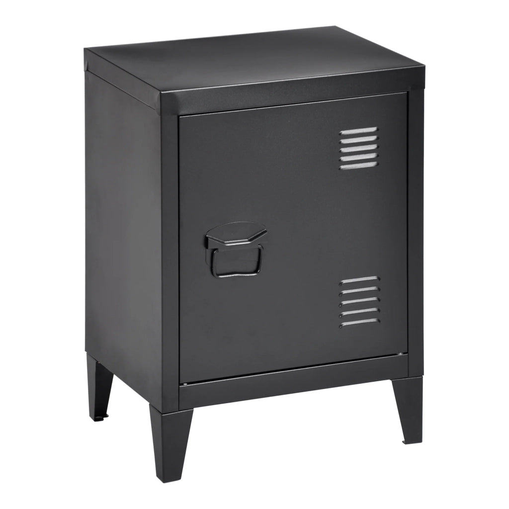 Comodino in acciaio laminato 57 x 40 x 30 cm nero opaco 03_0008684
