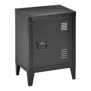 Comodino in acciaio laminato 57 x 40 x 30 cm nero opaco 03_0008684