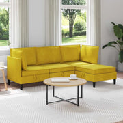 Set di mobili per il soggiorno con cuscino 4 pcs Giallo Velluto