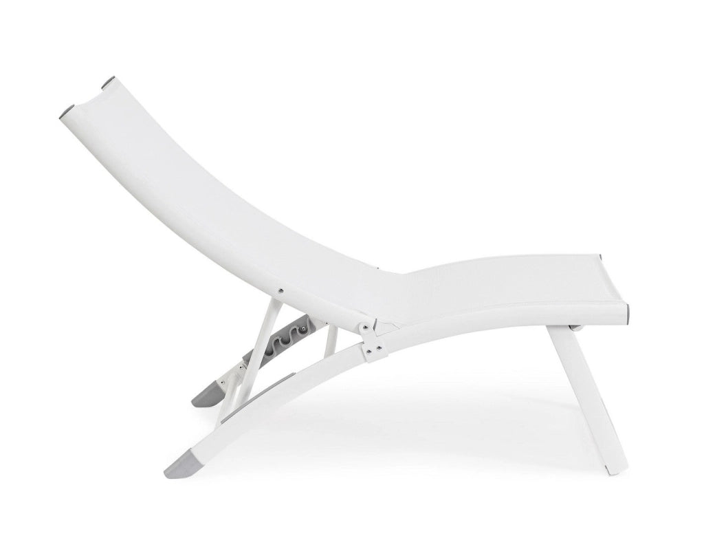 Set 2 Poltrone da Giardino 53x166,5x90 cm in Alluminio Taylor Bianco