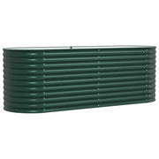 Fioriere | Cassetta per fiori | Letto Rialzato Verde 240 x 80 x 81 cm Acciaio