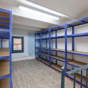 Scaffale per carichi pesanti blu 100x50x204cm Scaffale a incastro 5 ripiani 200kg/piano