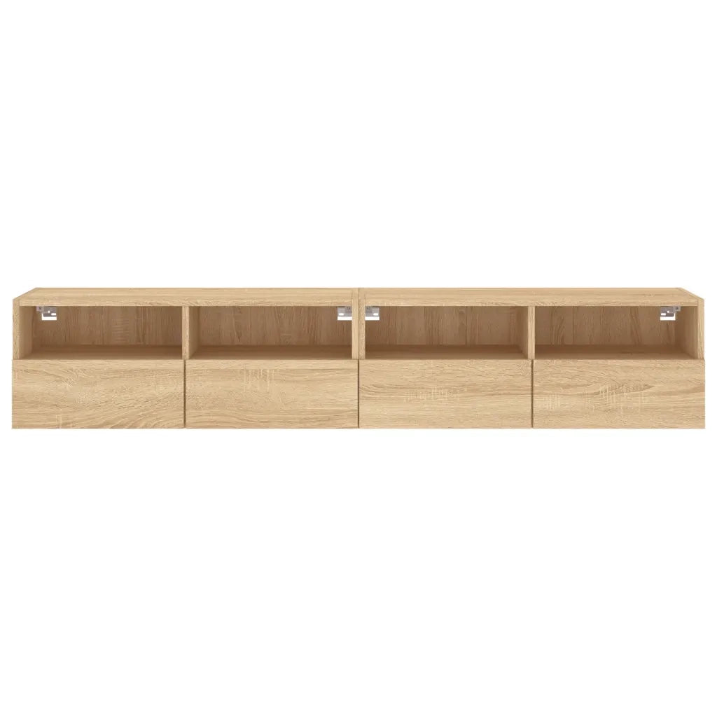 Mobili TV Parete 2pz Rovere Sonoma 80x30x30cm Legno Multistrato 836873