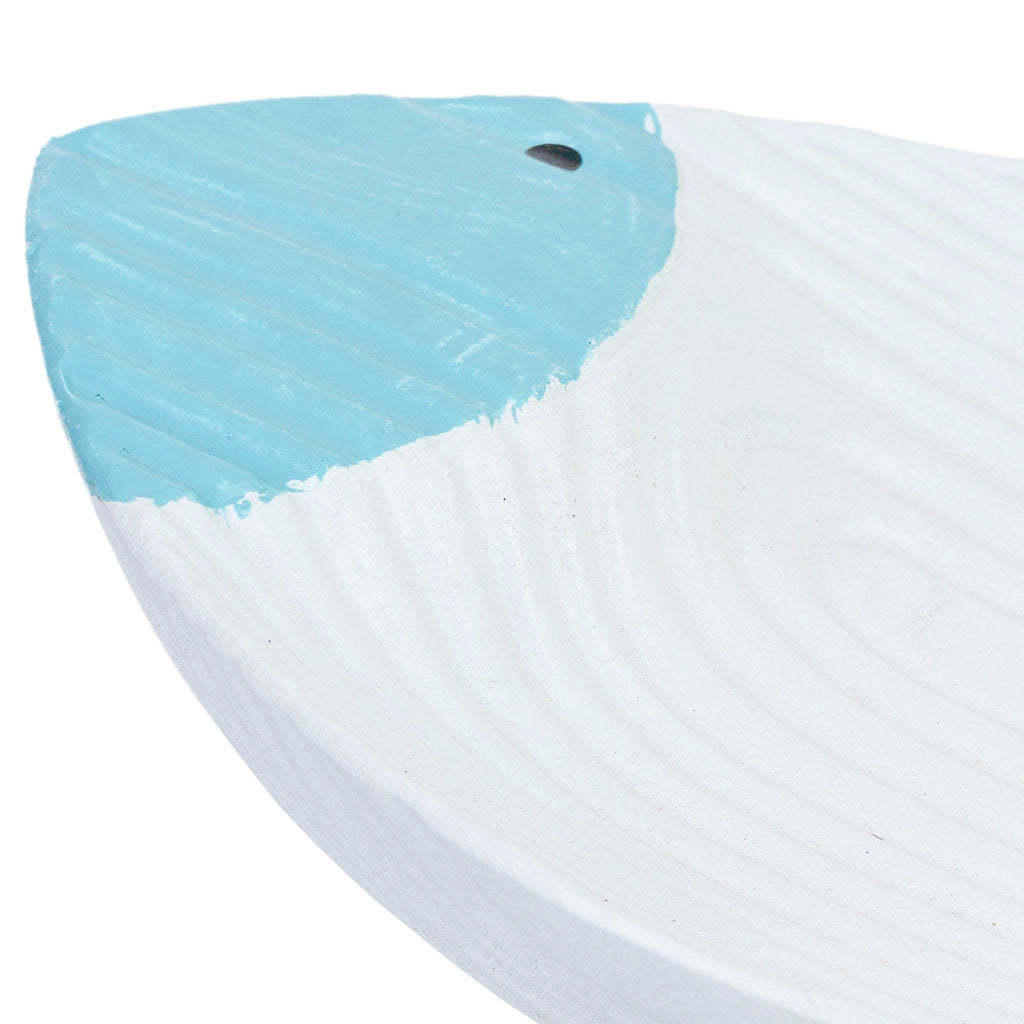 Vassoio decorativo in legno blu, 23x15x2.5 cm (altezza)
