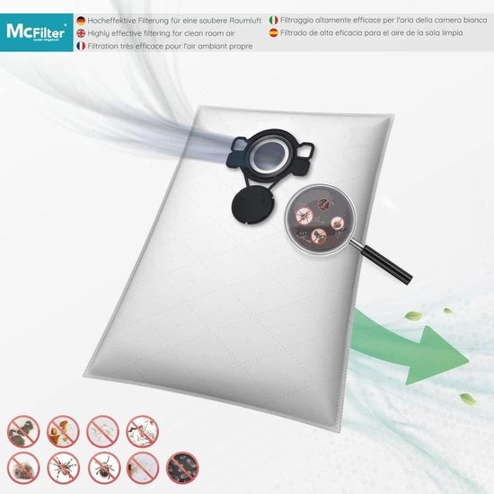 Set di sacchi aspirapolvere compatibili con VC2000L VC2010L VC2012L VC2511L VC2512L VC3011L VC3012L VC3511L - sacchetto a membrana tipo DSM 42 -