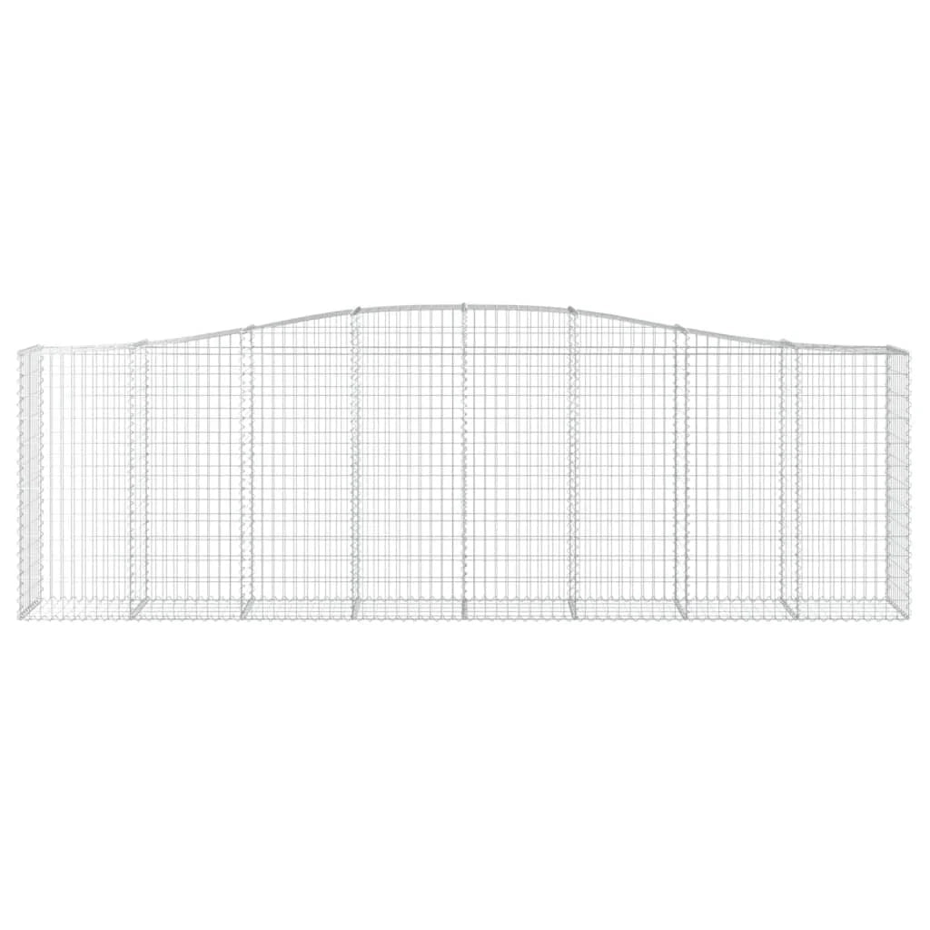 Set di 8 gabbioni ad arco per recinzioni a gabbia e muri di contenimento 400 x 50 x 120/140 cm ferro zincato argento 02_0041222