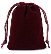 Borse di velluto 10 pezzi - Borse decorative - Borse di regalo - Corda per appendere - 15 x 20 cm - Rosso vino - Borse di stoffa