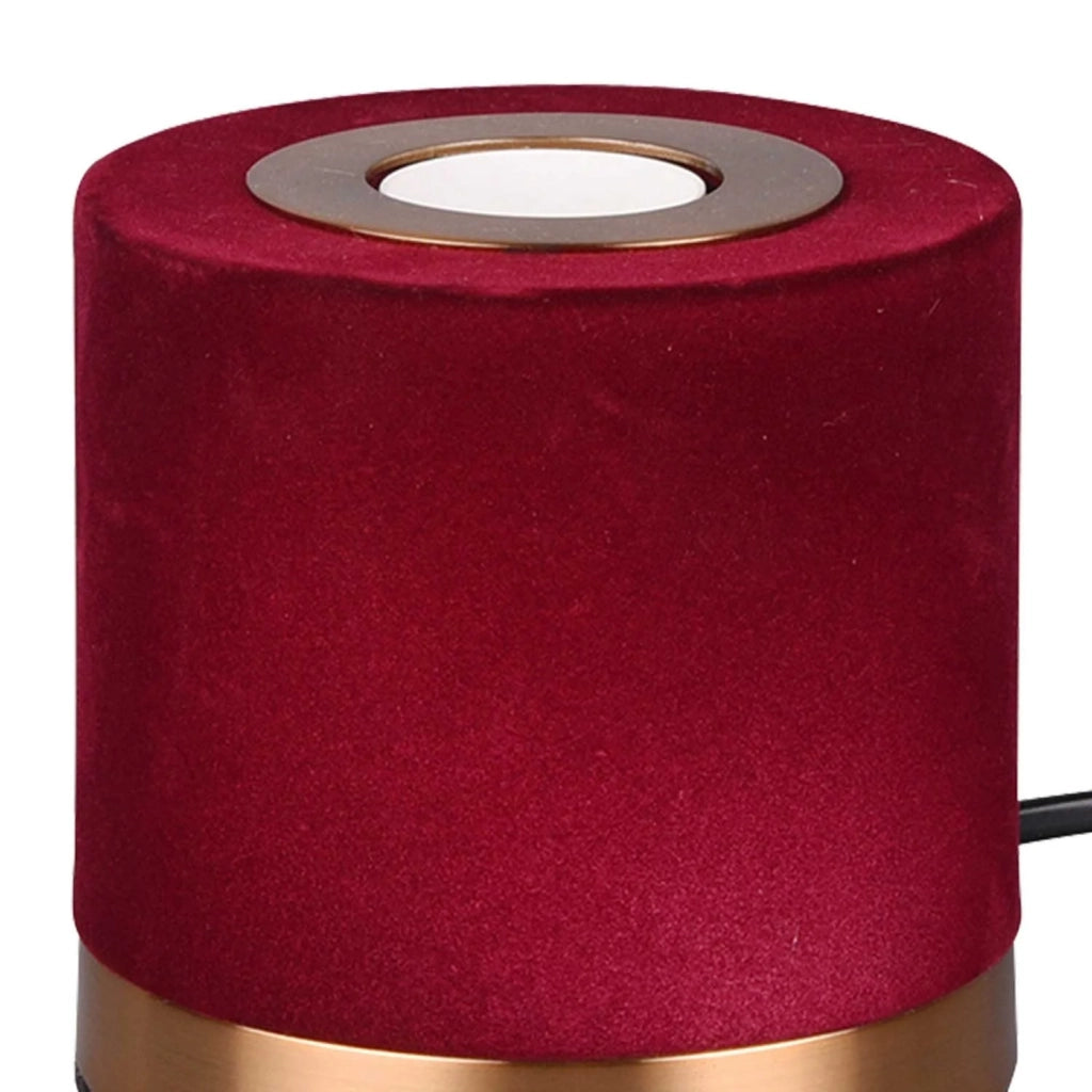 LÚZETE - LAMPADA DA TAVOLO GANNICUS VELLUTO ROSSO E27