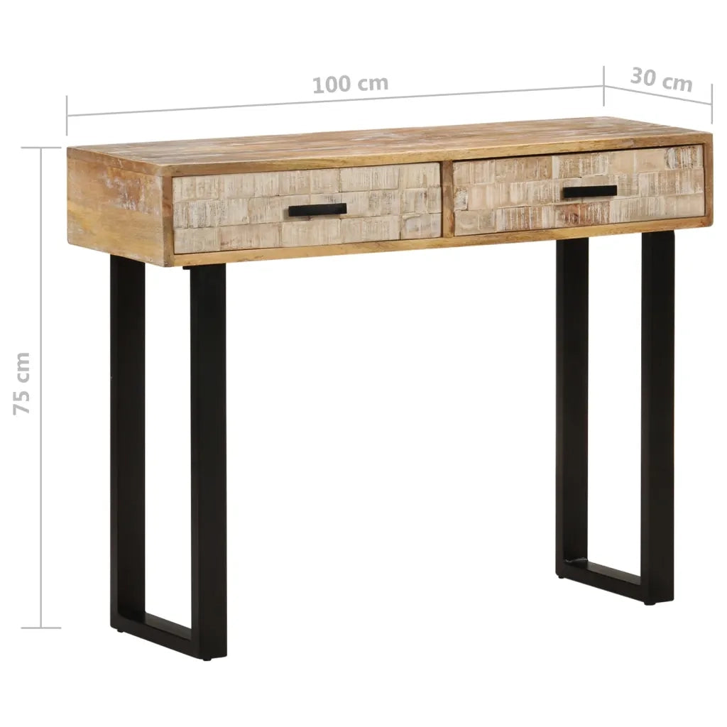 Tavolo Consolle 100x30x75 cm in Legno Massello di Mango cod mxl 18678