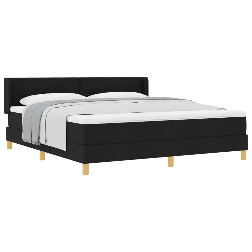 Letto a molle con materasso Nero 200 x 180 cm Poliestere