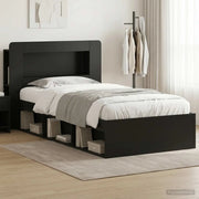 Telaio del letto con storage con testiera Nero 75 x 190 cm 3433424