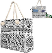 Borsa da Spiaggia Grande per Donna con Chiusura a Viaggio e Ripostiglio per Scarpe per Piscina, Picnic, Palestra e Viaggi