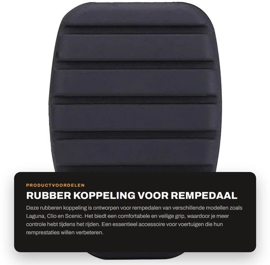 Rempedaal in gomma - Koppeling/Rempedaal - Nero - Accessori - Adatto per Laguna/Clio/Scenic - Alta qualità - Coperchio di frizione