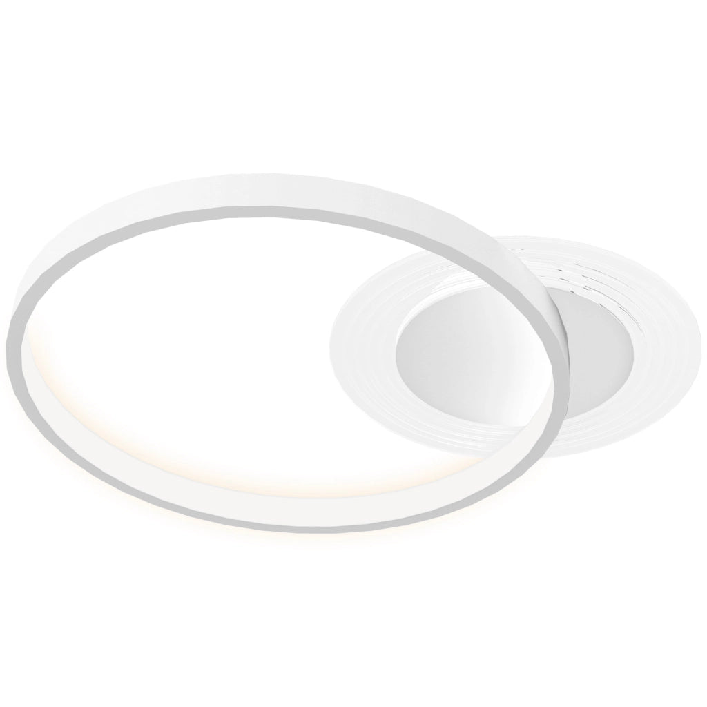 Lampada da soffitto a due anelli ¨C Minimal ¨C Bianco 50x40x7.4 cm