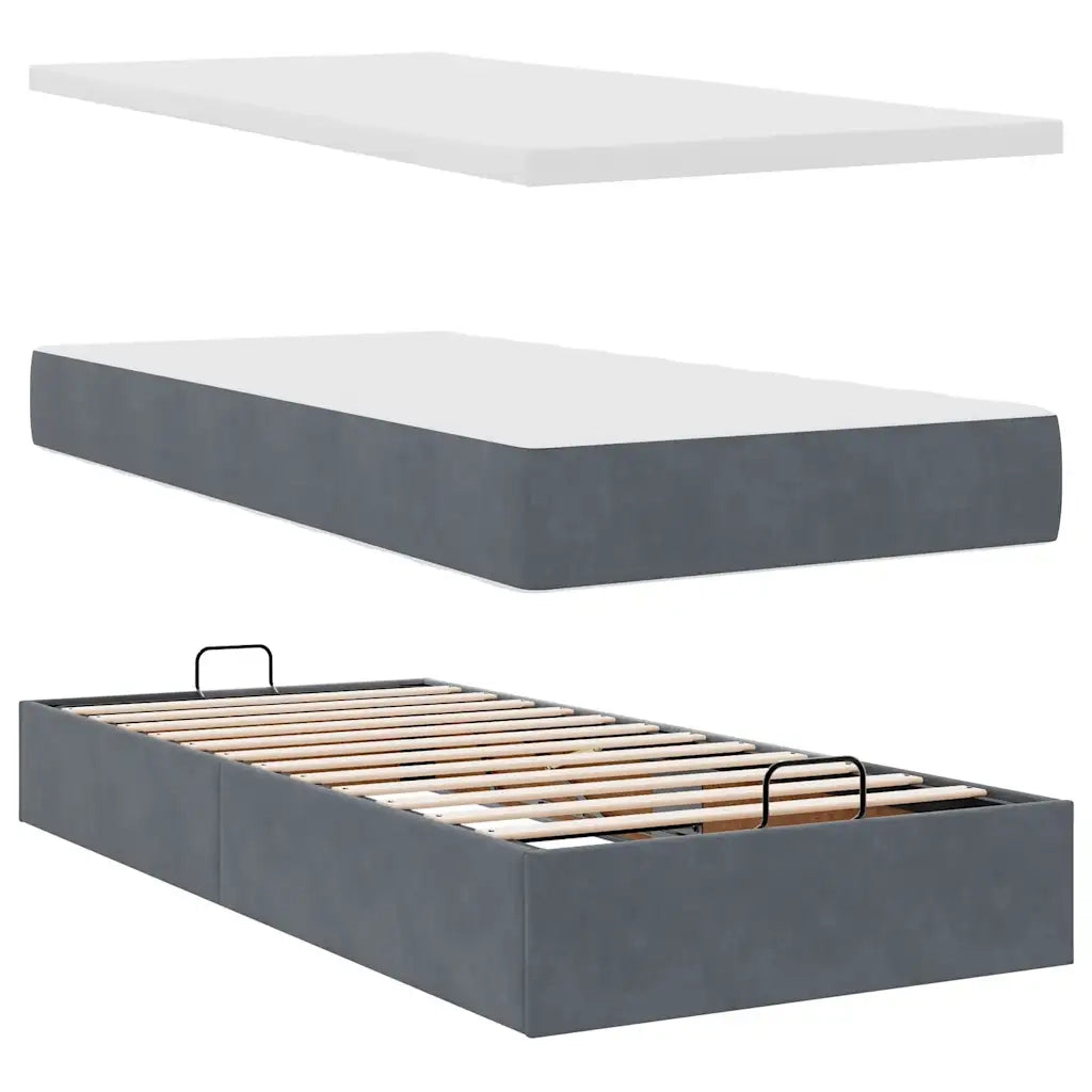Struttura Letto Pouf con Materassi 180x200 cm Velluto 3312111