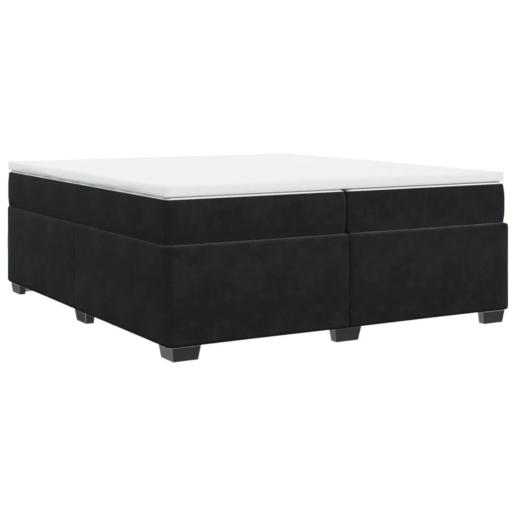 Giroletto a Molle con Materasso Nero 200x200 cm in Velluto 3285307