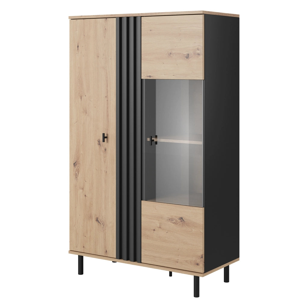 Mobile Espositore Lafasoli, Vetrina 6 Ripiani, 90x40x149h cm Marrone Rovere Nodi