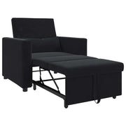Divano letto | Sof¨¤ letto | Letto singolo estraibile singolo con ruote Nero Velluto