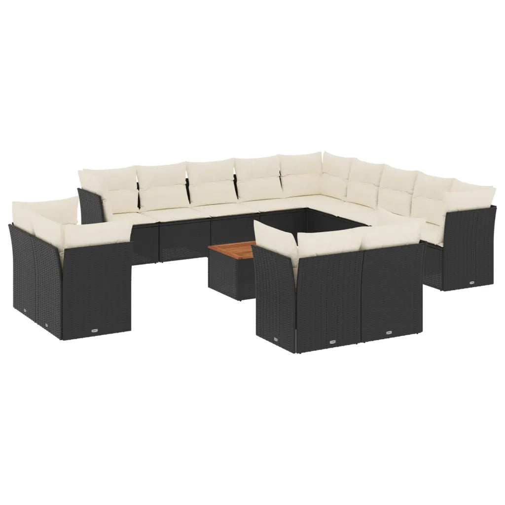 Set Divani da Giardino 14pz con Cuscini in Polyrattan Nerocod mxl 113132