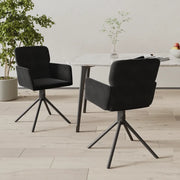 Sedie da Pranzo Girevoli 2 pz Nere in Velluto cod mxl 13736