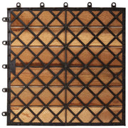 Piastrella per Decking 10 pz Marrone 30 x 30 cm CFW9888200