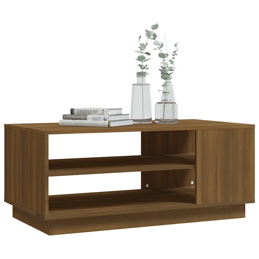 Tavolino da Salotto Rovere Marrone 102x55x43 cm in Truciolato cod mxl 16673