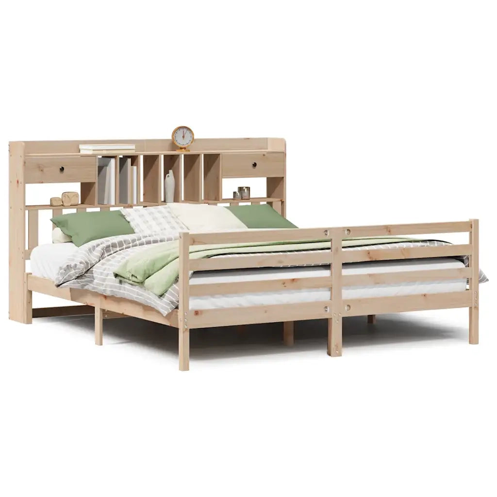 Letto Libreria senza Materasso 180x200 cm in Legno di Pino 3321944